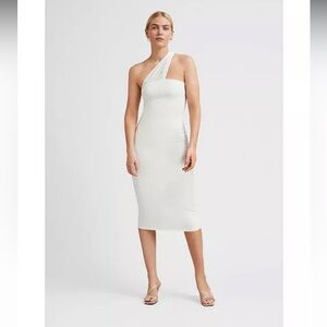 Chic One-Shoulder White Dress